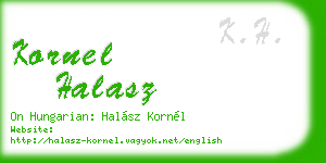 kornel halasz business card