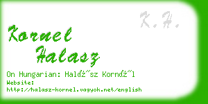kornel halasz business card
